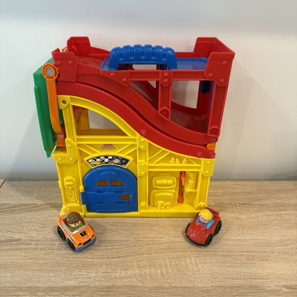 Little People Fold N Go Rev n Sounds Race Track Ramp W/2 Wheelies Fisher Price